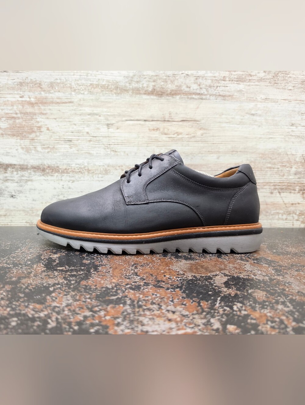 Johnston & Murphy Braydon Oxford Shoes Sz 11 W Wide Used Black Leather 20-5585